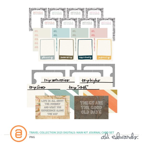 Travel Collection 2025 Digital Main Kit Journal Card Set, 1 of 1