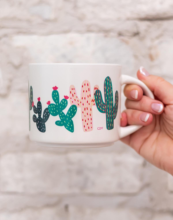 Cacti Ceramic Mug - Cream, 1 of 7