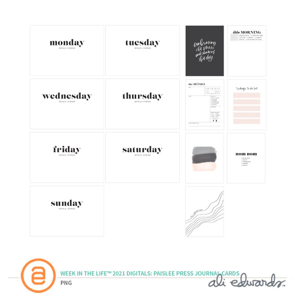 Week In The Life™ 2021 Paislee Press Digital Journal Card Set, 1 of 1