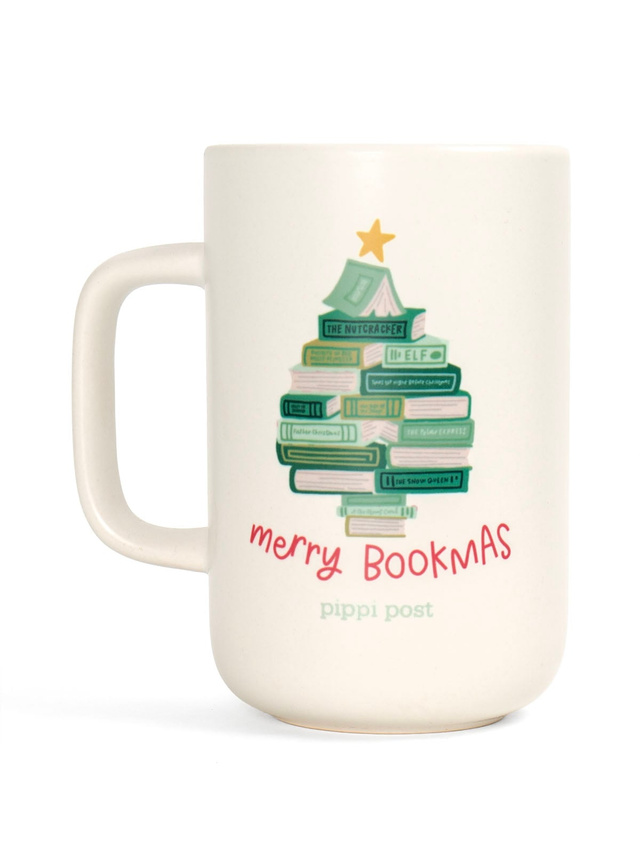 Merry Bookmas Christmas Tree Tall Ceramic Coffee Mug, 3 of 3