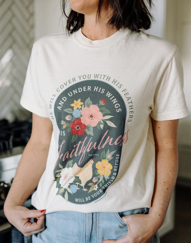 Chicken Faith Tee - Ivory, 2 of 5