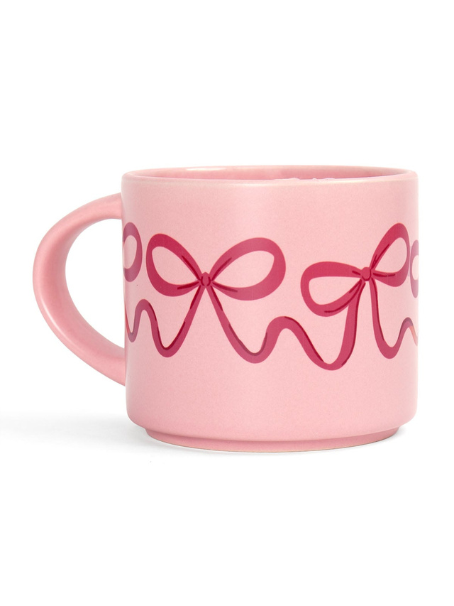 Red Coquette Bows Large Ceramic Coffee Mug, 5 of 5