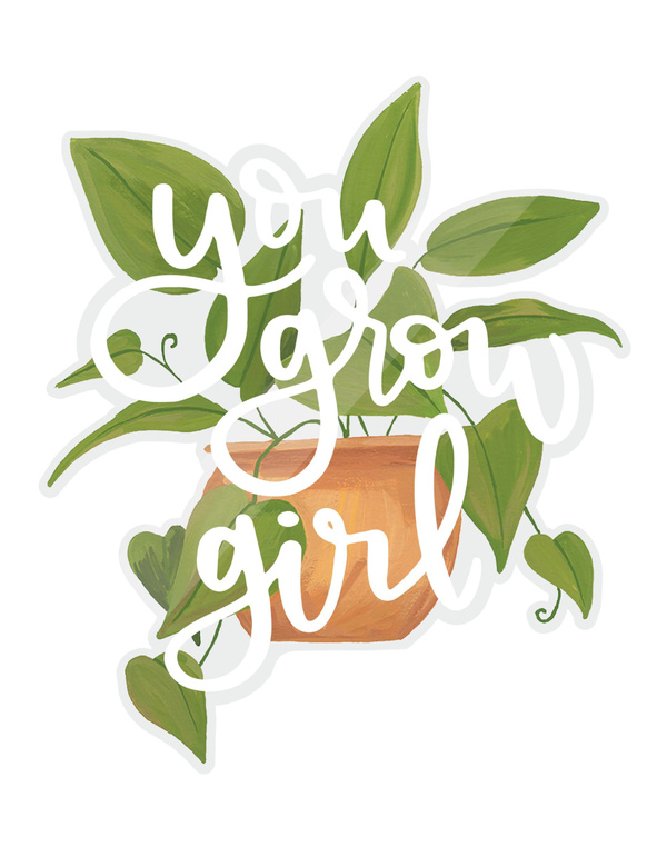 You Grow Girl Clear Decal Sticker, 4 of 5