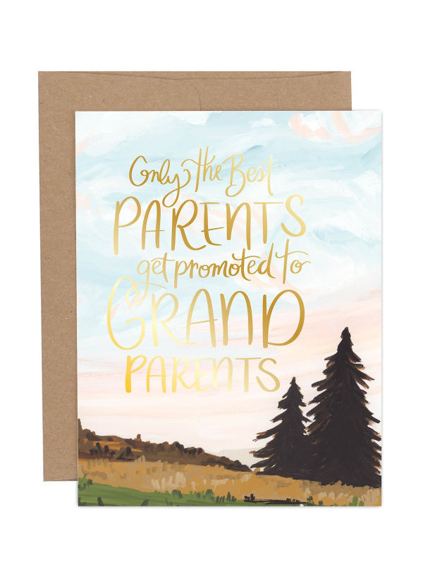 Promoted to Grandparents Baby Announcement Greeting Card, 1 of 1