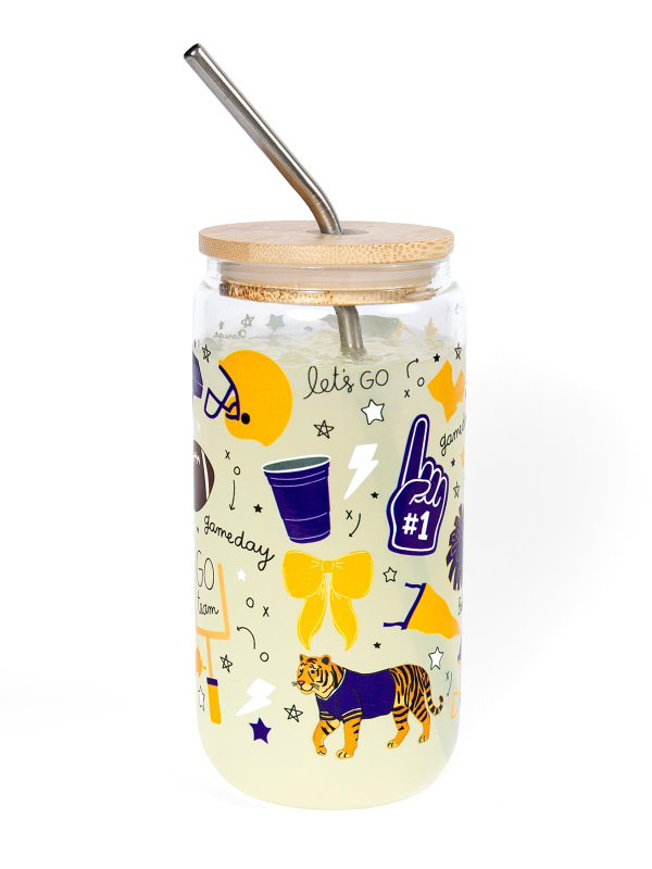 Baton Rouge Football Game Day Glass Can, 2 of 3