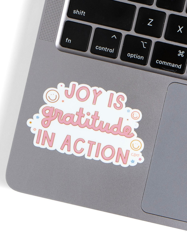Joy Is Gratitude In Action Decal Sticker, 2 of 2
