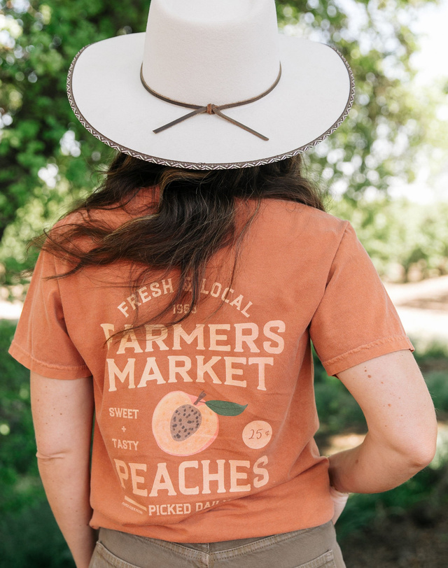 Peach Blossom Farmers Market Tee - Yam, 1 of 4