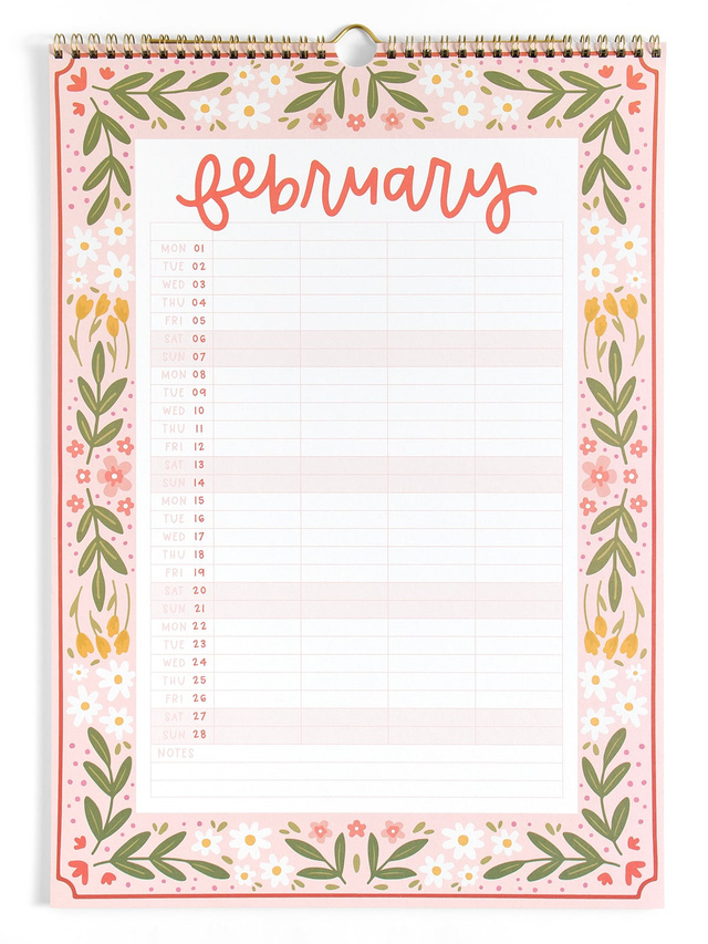 Family Planner 2027 Floral Spiral Hanging Wall Calendar, 8 of 10