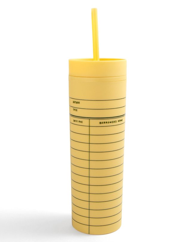 Library Card 16oz Skinny Acrylic Tumbler - Yellow, 3 of 3