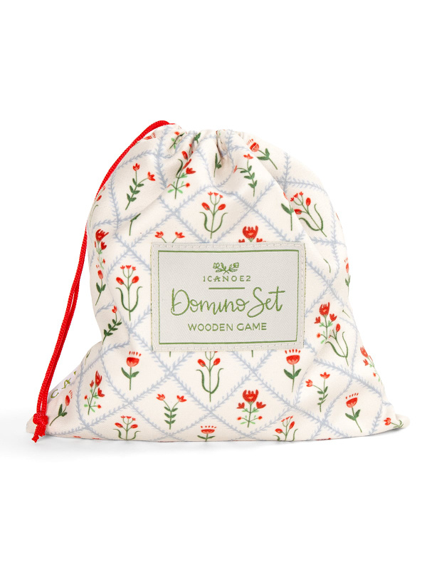 Scandinavian Floral Diamond Wooden Domino Game Set, 5 of 6