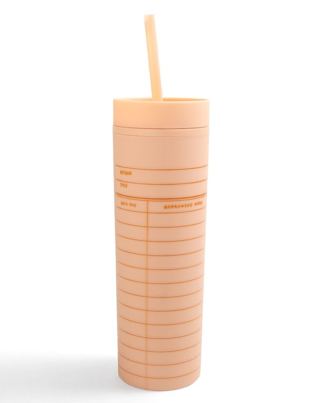 Library Card 16oz Skinny Acrylic Tumbler - Peach, 3 of 3