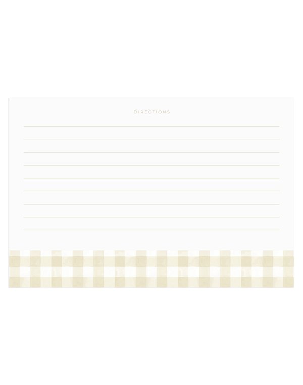 Beige Gingham Recipe Cards - Set of 50, 2 of 3