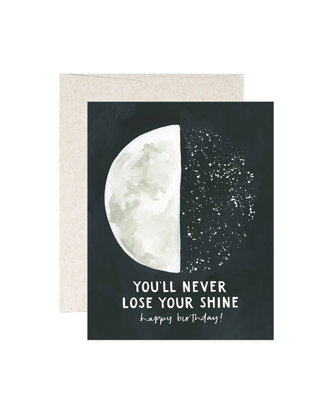 Speckle Moon Birthday Greeting Card, 1 of 1