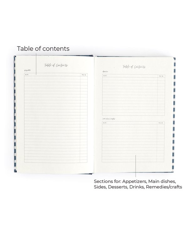 Navy Gingham Heirloom Recipe Book, 7 of 14