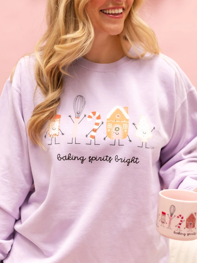 Baking Spirits Bright Christmas Sweatshirt - Orchid, 2 of 3