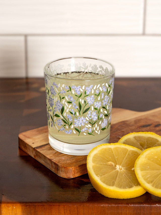 Hydrangea Floral Short Juice Glass, 1 of 4