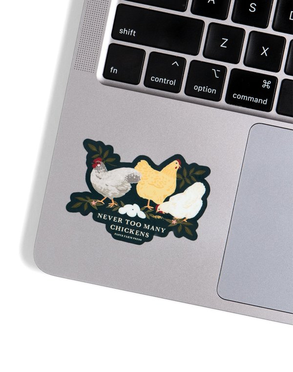 Never Too Many Chickens Decal Sticker, 2 of 2
