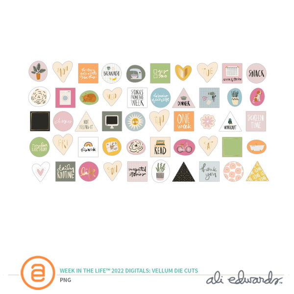 Week In The Life™ 2022 Digital Vellum Die Cuts, 1 of 1