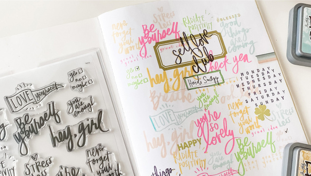 Stamp Set : 6×8 Be Positive, 3 of 5