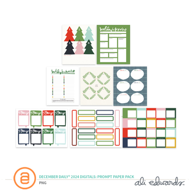 December Daily® 2024 Digital Prompt Paper Pack, 1 of 1