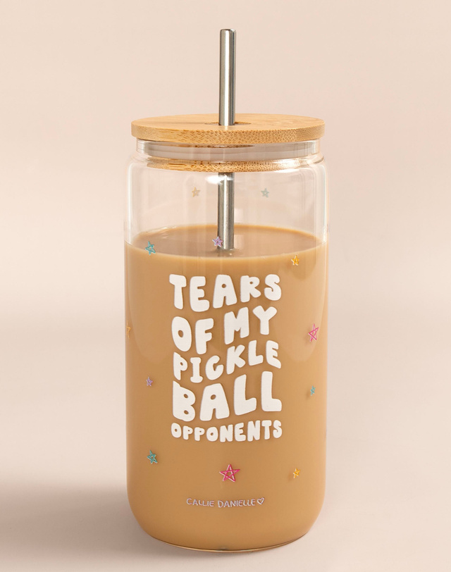 Tears of My Pickleball Opponents Glass Can, 2 of 2
