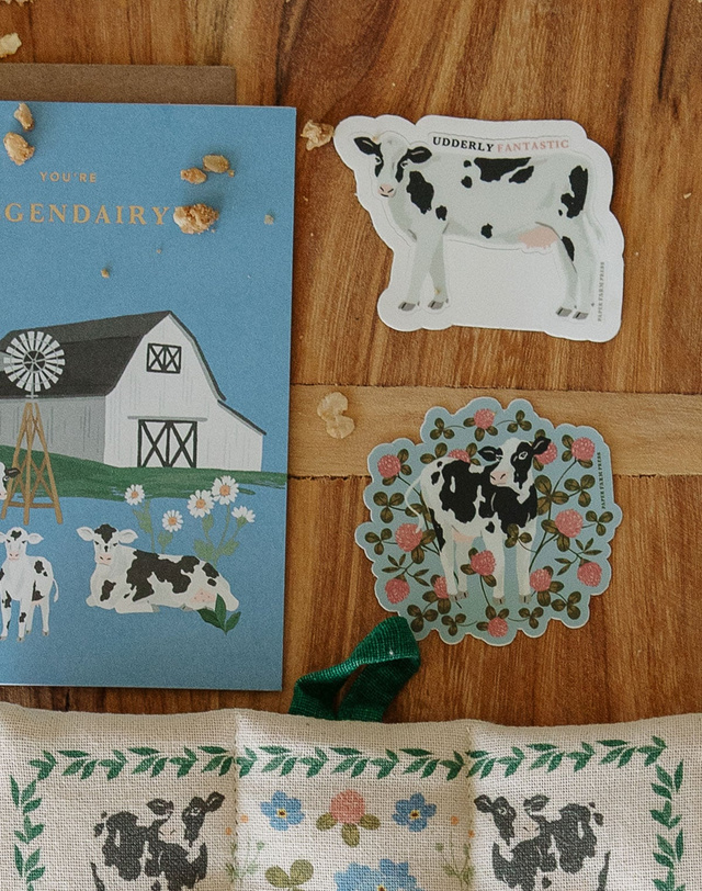Milk Cows & Flowers Decal Sticker, 1 of 7