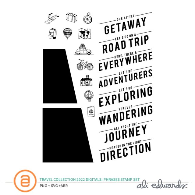Travel Collection 2022 6×8 Phrases Digital Stamp Set, 1 of 1