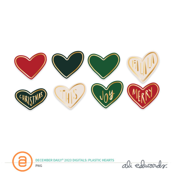 December Daily® 2023 Digital Plastic Hearts, 1 of 1