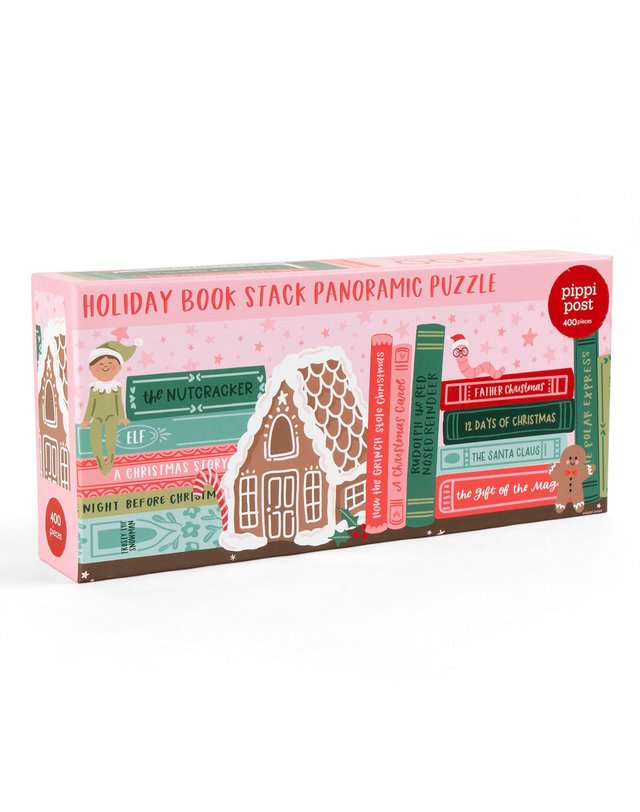 Holiday Bookshelf - 400 Piece Panoramic Jigsaw Puzzle, 1 of 7
