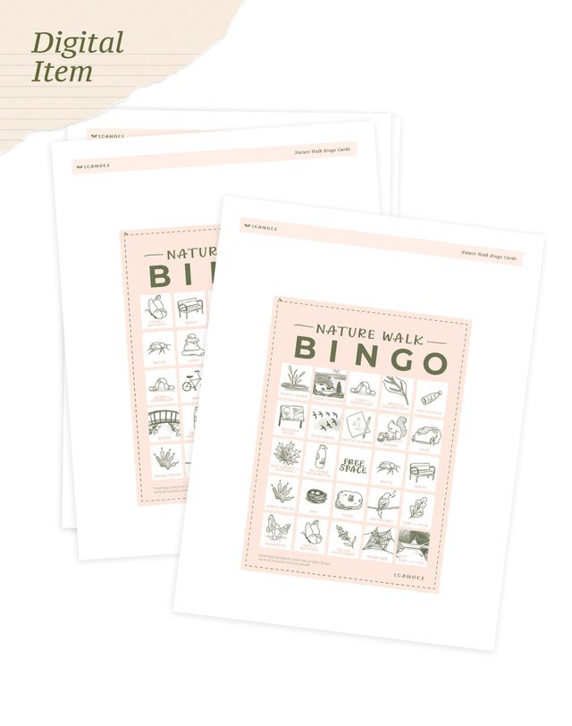 Digital Printable Nature Walk Bingo, 1 of 2