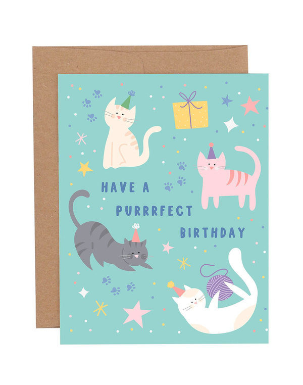 Have A Purrrfect Birthday Greeting Card, 1 of 1