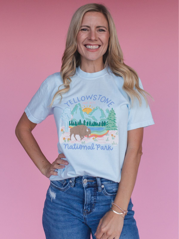 Yellowstone National Park Tee - Chambray, 1 of 3