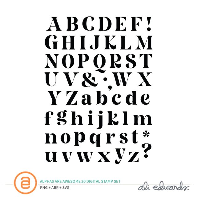 Alphas Are Awesome #20 Digital Stamp Set, 1 of 1
