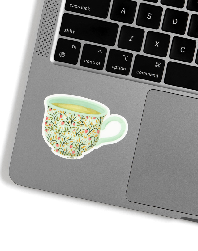 Strawberry Meadow Teacup Decal Sticker, 2 of 2