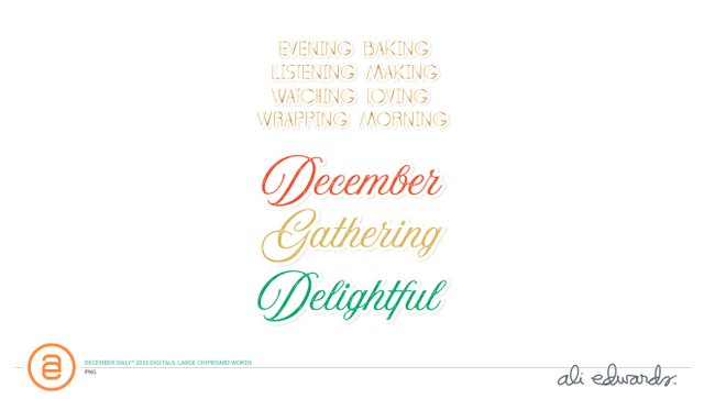 December Daily® 2026 Digital Large Chipboard Words, 1 of 1