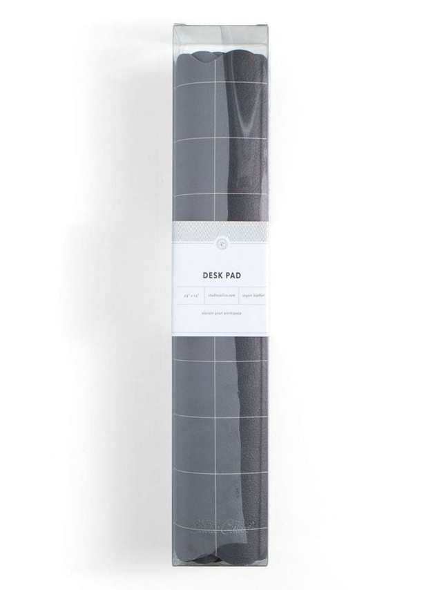 Scalloped Grid Large Desk Mat - Charcoal, 1 of 4