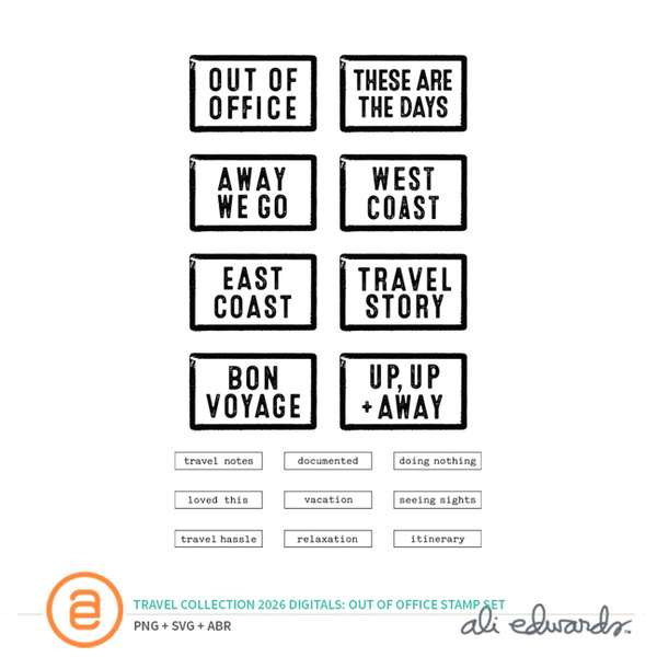 Travel Collection 2026 Out Of Office Digital Stamp Set, 1 of 1