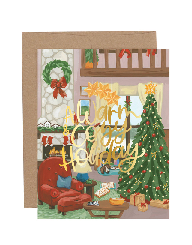 Warm & Cozy Holiday Christmas Greeting Card, 1 of 1