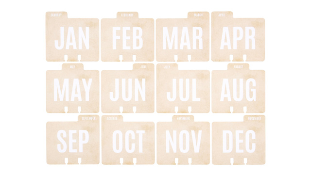 MemoryDex Monthly Dividers - Calendar, 1 of 2