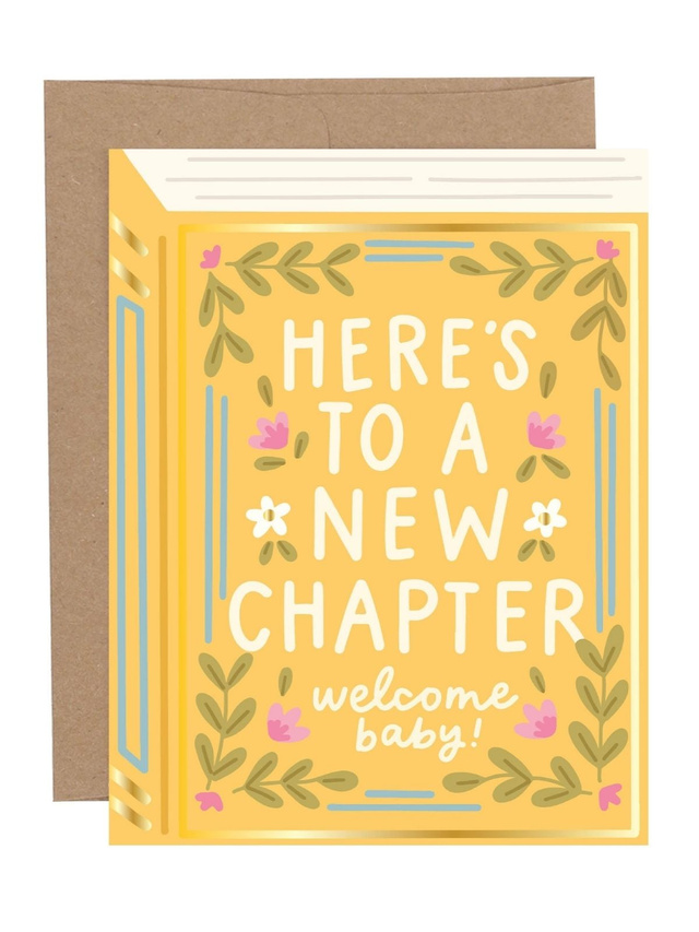 Here's To A New Chapter Baby Greeting Card, 1 of 1