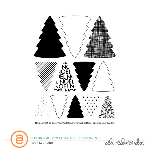 December Daily® 2023 Digital 6×8 Trees Stamp Set, 1 of 1