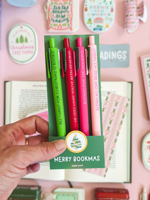 Merry Bookmas Reader Christmas Pen Set, 2 of 6