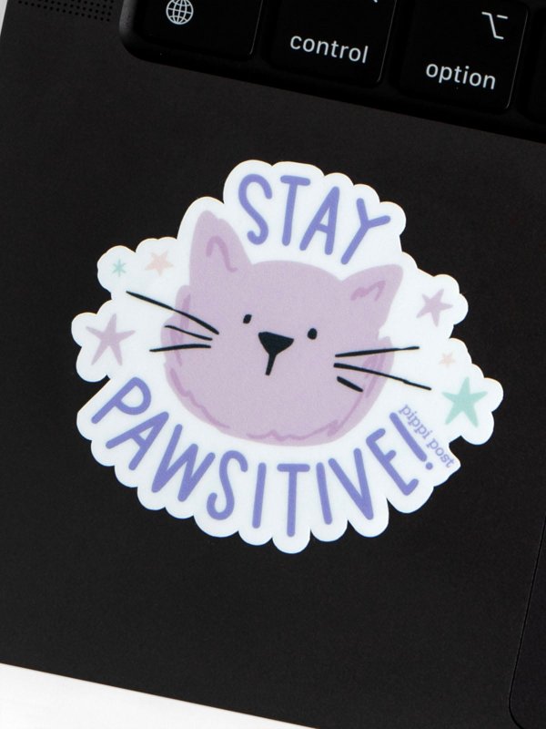 Stay Pawsitive Cat Decal Sticker, 4 of 4