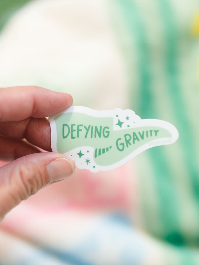 Defying Gravity Green Flag Decal Sticker, 1 of 3
