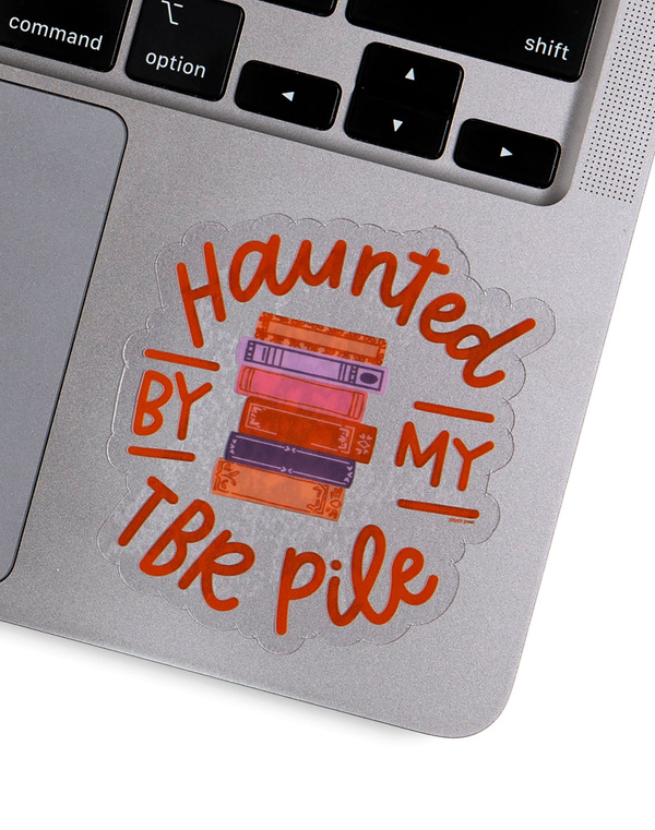 Haunted By My TBR Pile Clear Decal Sticker, 2 of 3