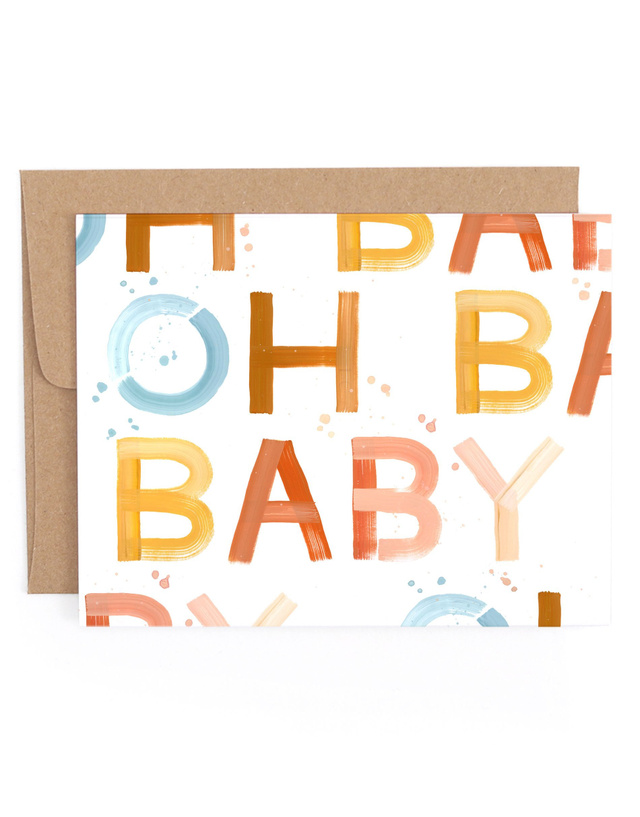 Oh Baby Block Greeting Card, 1 of 1