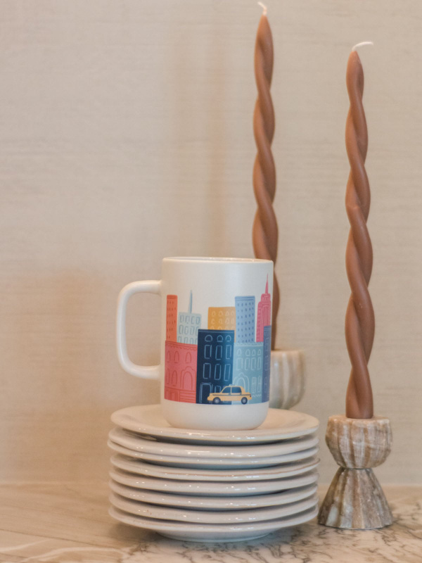City Skyline & Taxi Cab Tall Ceramic Coffee Mug, 3 of 5