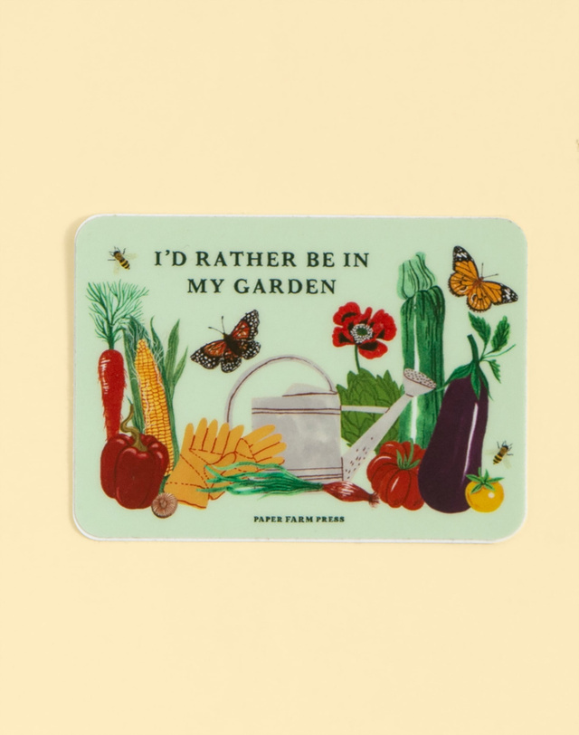 I'd Rather Be In My Garden Decal Sticker, 1 of 5