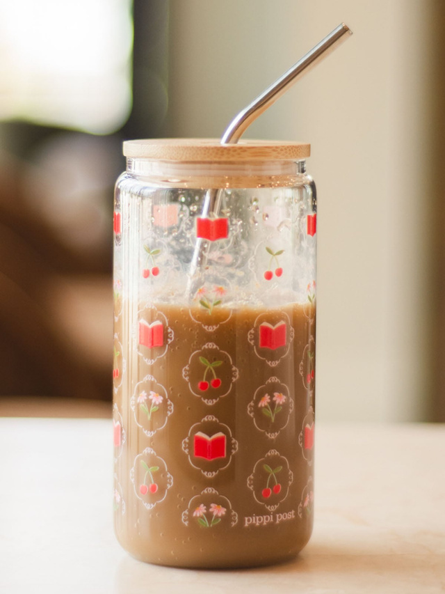 Book Lover Cherries & Florals Glass Can, 3 of 6