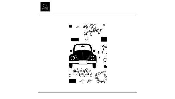 Digital 4×6 Christmas Car Stamp, 1 of 1